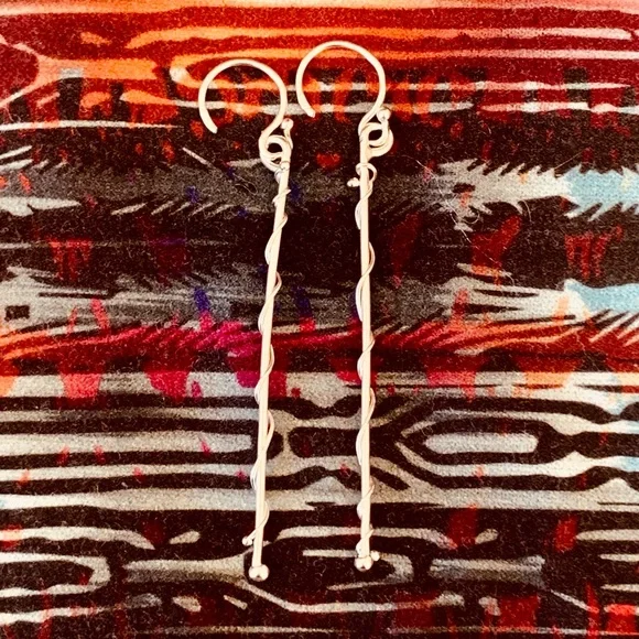 DONATED!  Sterling Silver Bar Earrings - Picture 3 of 16